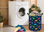19.7 Inch Round Dinosaur Pattern Laundry Clothes Hamper Laundry Basket with Handles,Storage Organizer Bins Laundry Gift Basket for Room, Bedroom Decor