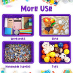 Hoteam 10 Pcs Flat Storage Organizer Tray Bin Letter Size Paper Tray for Classroom Plastic Stackable File Organizer for School Office Teacher Book Organization（ Purple, 13.78 x 9.84 x 3.15 Inch）