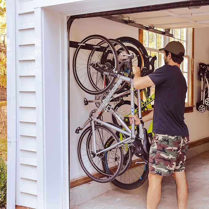 StoreYourBoard Bike Storage Rack, 4 Bike Racks for Garage, Solid Steel Extra Heavy Duty BLAT Bike Rack - Garage Wall Mounted Bicycle Storage, Up to 200lbs, 32-inch