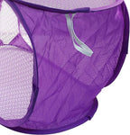 2 Pack Foldable Pop-Up Laundry Hamper, Collapsible Mesh Clothes Basket Laundry Baskets with Carry Handles(Blue & Purple)