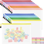 18pcs Mesh Zipper Pouch Bags, A4 Letter Size, 9 Colors Zipper Pouches for Organizing, File Storage Bags, Travel, School Office Organize