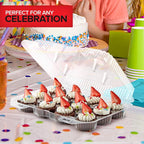 Stock Your Home Mini Disposable Plastic Cupcake Containers (240 Pack) 12 - Count Tray Compartment, Small or Mini Cupcakes Box/Holder/Carrier with Clear Connected Dome Lid, BPA Free