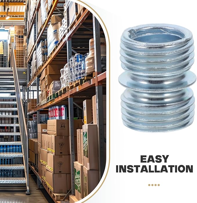 20pcs Wire Shelf Rack Connector Nuts 3/4 Inch Double-Head Threaded Rod Metal Connectors for Replacement Storage Shelf Accessories