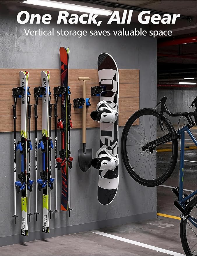 ski wall mount, ski snowboard storage rack tool