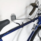 Stalwart Bike Wall Mount - EVA Foam Padded Bicycle Hooks with 50lb Capacity - Flip-Up Garage Bicycle Rack for Mountain, Road, and Kids Bikes by Rad Sportz, Silver, Black