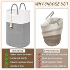 Woven Laundry Basket for Clothes, 100L Large Rectangle Laundry Hampers with Beads Tassel, Nursery Storage Basket for Toys, Tall Dirty Clothes Hamper for Bedroom Aesthetic, Laundry Room Organization