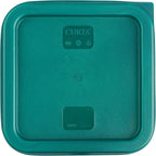 CURTA 4 Pack Food Storage Container with Green Lid - NSF Listed Commercial Grade in 2.0 Qt - Square, Clear, Polycarbonate