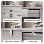 Shoe Storage Cabinet with 2 Flip Drawers, Narrow Freestanding Hidden Shoe Rack Cabinet, Pet-Proof Shoe Organizer for Closet, Entryway, Hallway, Wash Grey