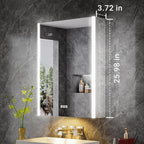 Side Mirrored Kits, 4'' W x 26'' H Decorative Side Mirrors Set of 2 for 26-Inch-Height Acrylic Smart Lighted Mirror Cabinet Surface-Mounting-Use Only (for Model-Aura)