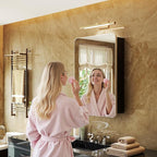 Silver Bathroom Medicine Cabinet 20x30 Inch, Aluminum Mirror Cabinet with Storage, 6 Adjustable Glass Shelves, Waterproof Recessed or Surface Mount, Classic Silver Finish, Quiet Closing