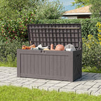 Patiowell 120 Gallon Large Deck Box, Outdoor Lockable Storage Box for Gardening Tools, Waterproof Deck Box for Patio Furniture, Brown