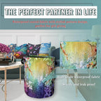 Abstract Watercolor Flowers Laundry Basket Foldable With Handles Tote Bag Oxford Cloth Colorful Laundry Hamper Clothes Storage Bucket Toy Organizer 18.9"x16.5"For Bathroom/Laundry/Bedroom