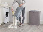 Joseph Joseph Tota 90 liter/23.8 gallon Laundry Hamper Separation Basket with lid, 2 Removable Washing Bags with Handles - Gray