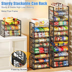 X-cosrack 6 Tier Sturdy Stackable Can Organizer for Pantry, Adjustable Pantry Organizer and Storage for Canned Food Can Goods, Kitchen Can Dispenser Storage Holder for Soda Drinks Snacks