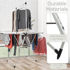 Clothes Drying Rack - 2-Level Laundry Drying Rack with 24 Drying Rails, Hanging Bar, and 2 Height-Adjustable Wings - Indoor/Outdoor Foldable Drying Rack by Home-Complete (White)