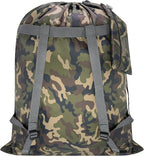 Large Laundry Bag Backpack, 27” x 34”Sturdy Laundry Bag with Shoulder Straps Drawstring Closure Heavy Duty Foldable Laundry Backpack for College, Travel, Laundromat, Apartment (camo)