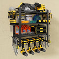 Power Tool Organizer Wall Mount, 4-Tier Tool Storage Rack with 8 Drill Holders, 200LBS Load Heavy Duty Cordless Tool Shelf for Garage Organization, Gift for Men