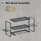 Power Tool Organizer Wall Mount, 3 Layers Storage Rack with 4 Drill Holders, Garage Storage Rack for Handheld, Metal Tool Shelf Utility Rack for Cordless Power Tools, Suitable for Giving men