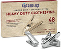 48 Pack - Long Lasting, Stainless Steel Clothespins - Strong Grip - Weather-Resistant, Multipurpose Clip - Use As Clothesline Laundry Clips, Chip Bag Clips, Hanger Clips and Craft Clips (48 Pack)