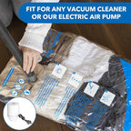 MEIQIHOME Vacuum Storage Bags, Space Saver Sealer Bags,Vacuum seal bags for clothing, Pillows, Comforters, Blankets, Bedding,24 Pack Vacuum Storage Bags with Electric Pump