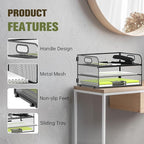 Daltrack 3-Tier Mesh Desk Organizer with Handle - Paper Tray Organizer for A4 Files, Black 2 Pack