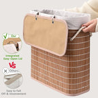 Livole Bamboo Toilet Paper Storage with Lid - 16 Regular Rolls or 12 Mega Rolls 36L Large Capacity Natural Toilet Paper Basket Organizer for Bathroom
