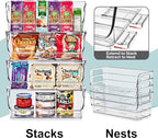 Sorbus Stackable Storage Bins Open Front, Clear Stackable Storage Bins, Pantry Bins for Storage and Organization, Acrylic Stackable Bins for Kitchen, Clear Pantry Organizer Bins (Small Wide 2 Pack)