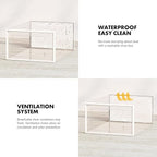 SEE SPRING X-Large Shoe Storage Box Fit Size 11, Clear Plastic Stackable Shoe Organizer for Closet, Space Saving Foldable Shoe Rack Sneaker Container Bin Holder, 12 Pack Clear