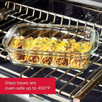 Rubbermaid Brilliance Glass Food Storage set of 4 containers 8 total pieces (4 containers + 4 lids) for Lunch Meal Prep and Leftovers Dishwasher and Oven Safe Clear/Grey
