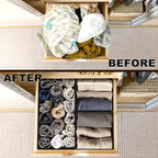 Simple Houseware Underwear Drawer Organizer for Lingerie/Undergarment/Bra/Panty/Sock/Onesie, Set of 6, Black
