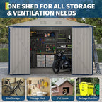 10 X 10 FT Outdoor Storage Shed,Metal Garden Sheds&Outdoor Storage, Lockable Gable Roof Garden Tool Shed, All-Weather Resistant Storage Unit for Bikes, Ladders, Patio Supplies & Garden Essentials