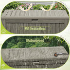 Devoko 125 Gallon Outdoor Storage Box, Waterproof Resin Deck Box for Patio Furniture, Lockable Container for Garden Cushions & Pool Supplies (Light Brown, 125 Gallon)