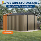 10 x 10 FT Outdoor Storage Shed,Metal Garden Sheds&Outdoor Storage Clearance, Large Tool Shed Outdoor with Single Lockable Door,Ideal Storage House for Backyard Garden Patio Lawn