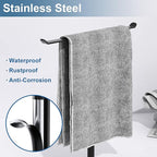 Towel Rack T-Shape Hand Holder for Bathroom,Headband and Lightweight Bathroom Racks,Kitchen Black Holder,Stainless Steel Waterproof Counter Organizer