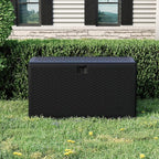 Garvee 99 Gallon Waterproof Large Resin Deck Box Indoor Outdoor, Lockable Storage Container for Patio Furniture Tools, Waterproof Deck Box Patio Storage Bin for Pool Garden, Black