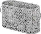 GRANNY SAYS Toilet Paper Storage, Toilet Paper Basket for Bathroom, 6 Mega Rolls Organizer Free Standing, Wicker Basket for Bathroom Storage, Grey