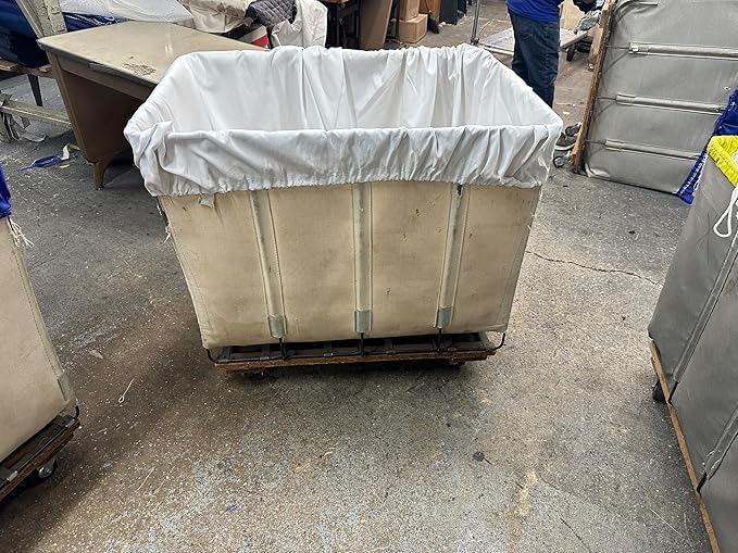 HG Maybeck Co. Hamper Basket Liner - 200D Nylon - Colors Available White & Blue. Size 24 Bushel - (34"x54"x30")
