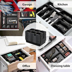 Simple Houseware Interlocking Desk Drawer Bins Organizer, 42 Packs, Black