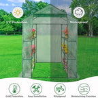 57 x 57 x 74'' Greenhouses for Outdoors, Durable Green House Kit with Window, Thicken PE Cover, 3 Tiers 8 Shelves, Heavy Duty Walk in Green Houses for Indoor Backyard Outside
