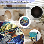 Sea Turtle Laundry Basket Oxford Cloth Colorful Ocean Animal Turtles Laundry Hamper With Handle Foldable Portable Clothes Storage Basket Laundry Bag 18.9"x16.5" For Laundry Room/Bedroom/Bathrooms