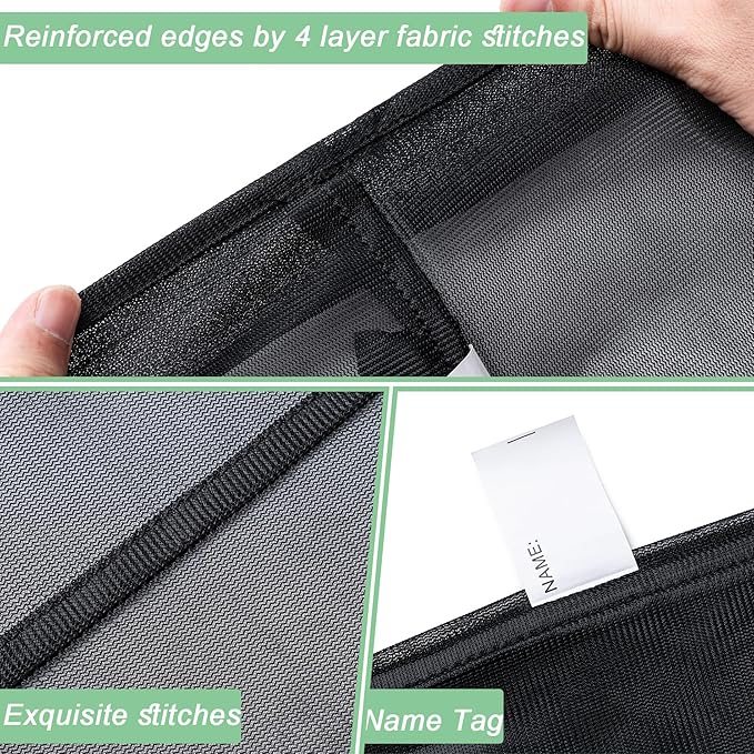 2 Pack Mesh Laundry Bags,Machine Washable Dirty Clothes Organizer with Drawstring and ID Tag, Large Laundry Hamper Liner Enough to Laundry Essentials for Travel, Sports（28" x 40",White)