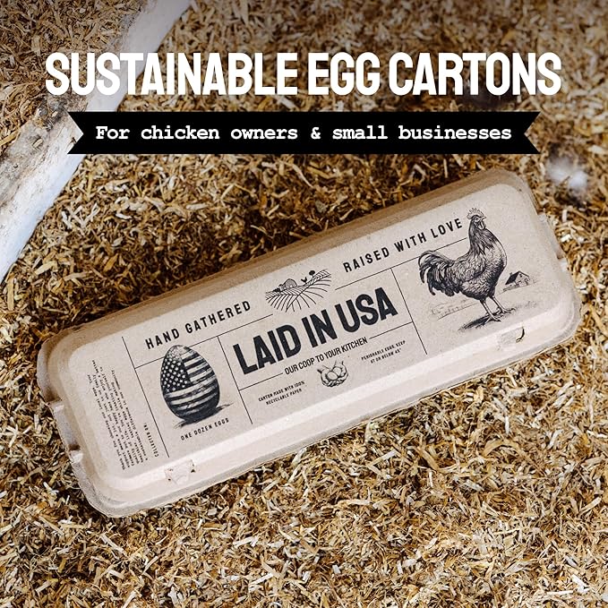 Hatortempt Reusable Paper Pulp Egg Cartons - 48-Pack, 12-Count - Pre-Printed Cartons for Date Labeling - Versatile Egg Baskets for Market & Home - Biodegradable Bulk Packs for Easy Transport