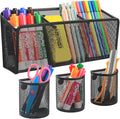 VICNOVA Magnetic Pencil Holder - Metal Pen Holder with Strong Magnets - Storage Basket Organizer for Whiteboard, Refrigerator, Locker Accessories