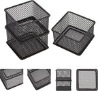 Annova Mesh Stackable Drawer Cabinet and Shelf Organizer Bins Storage Basket School Office Supply Holder Tray- Set of 2 (Black, 3x3x2 Inch)