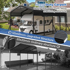 Carport Canopy 12’X20’ Heavy Duty Car Port Galvanized Steel Roof, Reinforced Stable Triangle Frame for Snowy Windy Metal Carports Enhanced Base Car Tent for Car,RV,Pickup,Boat,Truck,Tractor