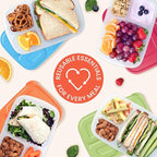 Bentgo Easyboxes - Original Stackable Lunch Boxes - Reusable 3-Compartment Food Containers for Kids and Adults - Bento Lunch Box for Meal Prep, School, & Work - BPA Free, Set of 10 (Classic)