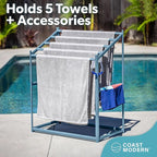 Coast Modern Pool Towel Rack – Choose Your Color - Outdoor & Indoor 5 Beach Towel PVC Drying Rack