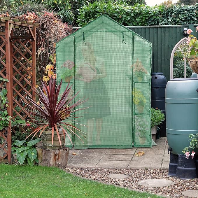 Greenhouse for Outdoors,Walk in Plant Greenhouses with Shelves,Heavy Duty with Durable PE Cover,Plant Stands Portable Green House for Garden Plants