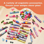 80 Set Cheer Pins Spirit Clips Include 80 Wooden Cheer Colored Clothes Pins 80 Mini Resin Animals, 200 Letter Beads Number for Cheerleading Backpacks Cheer Gifts Bulk
