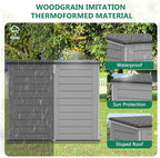 Uhomepro 4.6 Ft. X 4.1 Ft Outdoor Horizontal Storage Shed, Resin Storage Shed with Double Lockable Doors, Ideal for Garbage Can Storage and Garden Tools, Strong Water Resistance